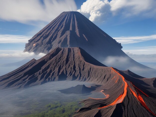 Foto volcano dell'indonesia splendidi scenari di sfondo