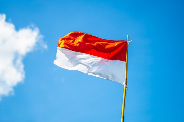 Indonesian flag independence day sky background premium photo