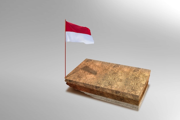 Bandiera indonesiana sul palo che sventola