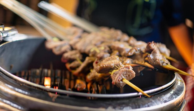 Photo indonesian food goat satay 17