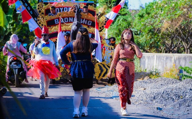 Indonesian independence carnival event in Brenkok Paciran village