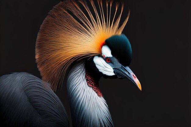 Photo indonesian island of bali is home to the endangered blackcrownedcrane bird or balearica pavonina