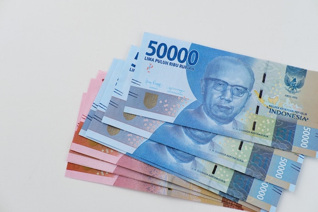 Indonesian money banknotes, 50000 rupiah. The concept of investment.