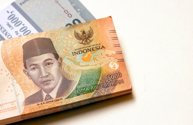 Indonesian money currency Rupiah in selected focus