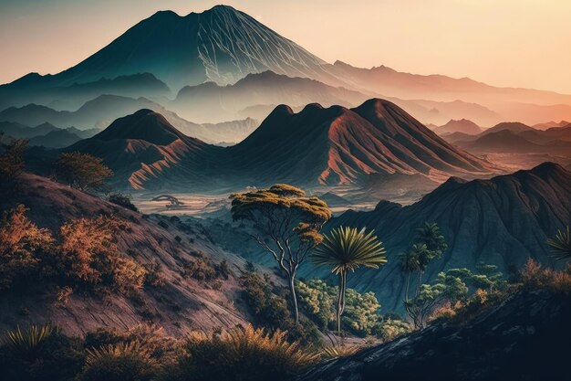 Indonesian mountains in west Java