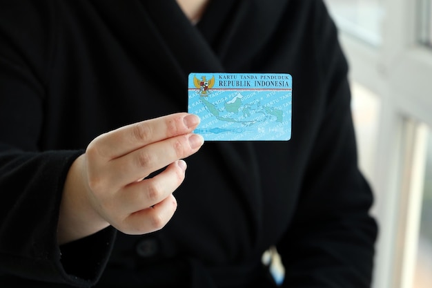 Indonesian national electric identity card called ektp or kartu tanda penduduk