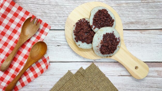 Indonesian pancake Serabi or surabi with chocolate topping