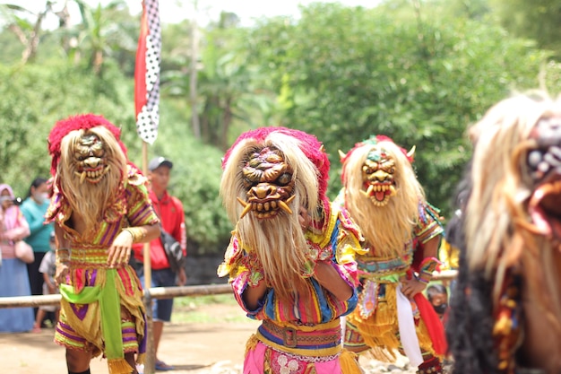 Photo indonesian traditional dance barong