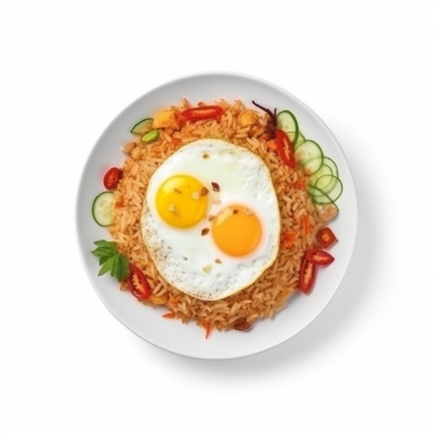 Indonesian traditional food fried rice with sunny side up egg AI generated