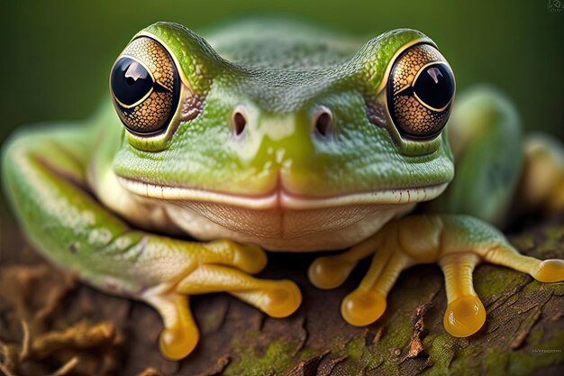 Indonesian tree frog Hylarana signata up close