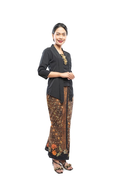 Indonesian woman with a beautiful face wearing a kebaya