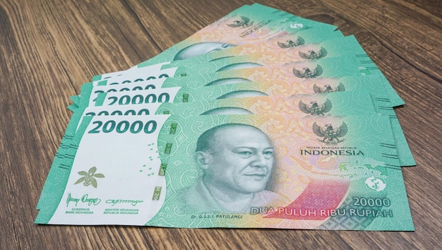 Indonesië Geld Rupiah Indonesië Valuta Achtergrond Geld Indonesië twintigduizend rupiah 20 duizend rupiah