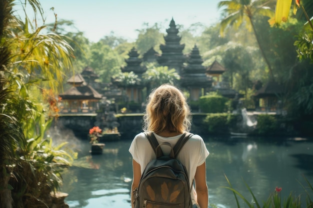 Indonesische avontuurlijke vrouwelijke reiziger op Bali