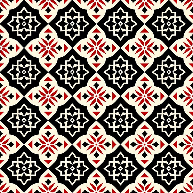 Indonesische Batik-patronen met Parang Kawung en Ceplok met naadloze tegels Nationale Art Design Ink