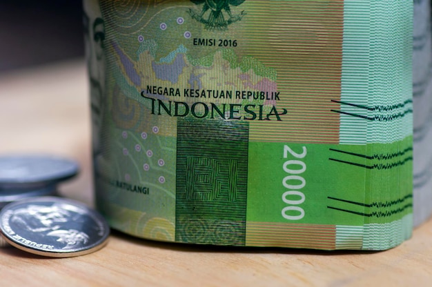 Indonesische geldvaluta Rupiah in geselecteerde focus