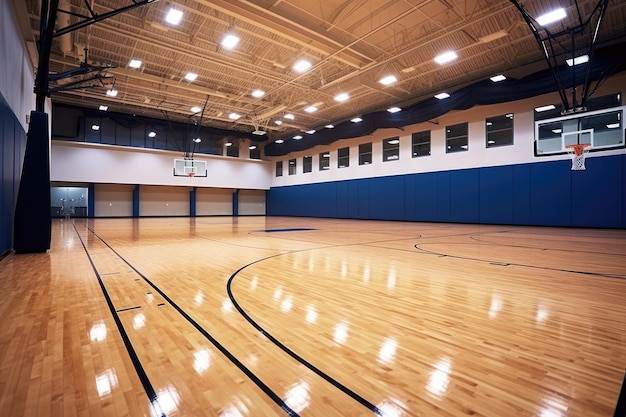 indoor basketball court professional advertising photography