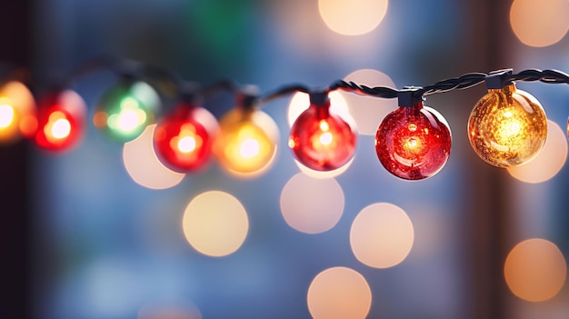 室内装飾用のカラフルなライト 背景 クリスマス装飾用品 コンセプトイラスト
