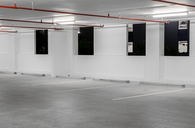 Indoor empty parking lot 