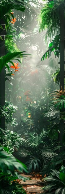 Indoor Garden Oasis A Fantasy Forest Sanctuary Generative AI