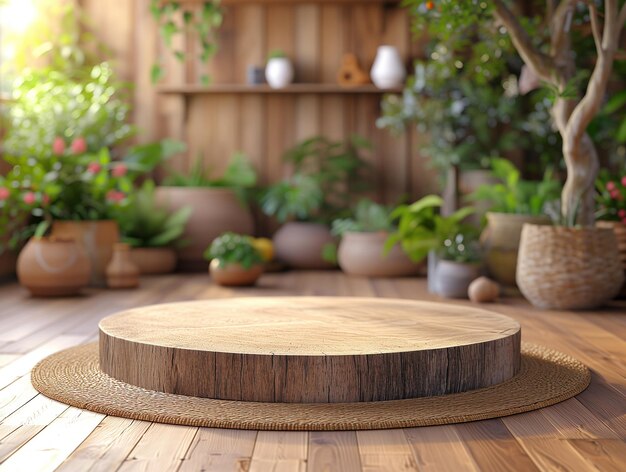 Indoor Garden Oasis met houten tentoonstellingsstand