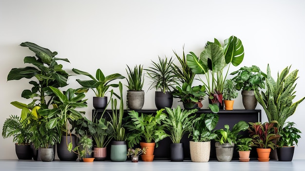 Foto vetrina di giardino interno bellezze fogliose isolate