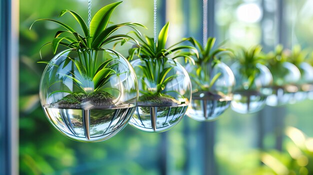 Photo indoor gardening with plants in pots on window sill green leafy houseplants home decor and nature