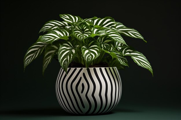 Photo indoor greenery photo of zebra plant in a pot