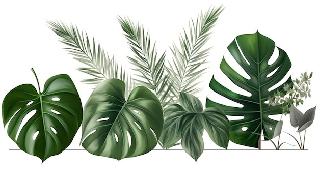 Indoor Groene tropische bladeren Monstera sierplant genereren ai