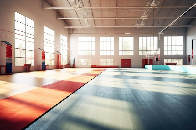 indoor gymnastics studio professional advertising photography