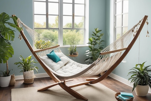 Foto indoor hammock ontspanningsplek