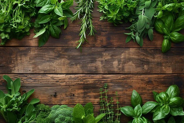 Photo indoor herb garden culinary flat lay