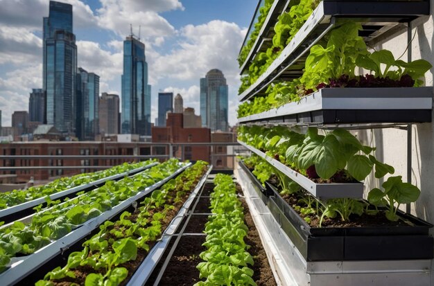 Indoor Hydroponic Farm at Night