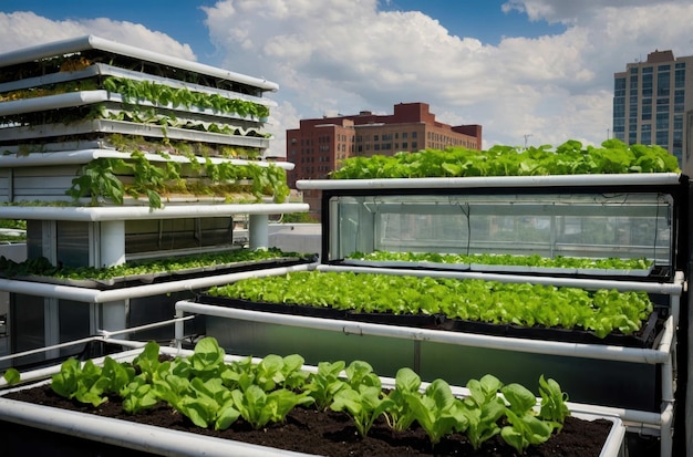 Indoor Hydroponic Farm at Night