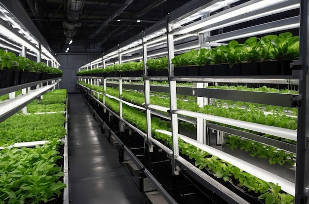 Photo indoor hydroponic farming facility