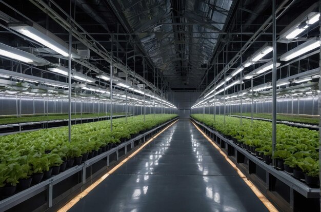 Photo indoor hydroponic farming facility