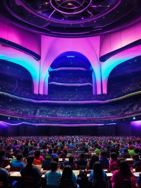 Photo indoor photo of motown concert audience wide angle from the front