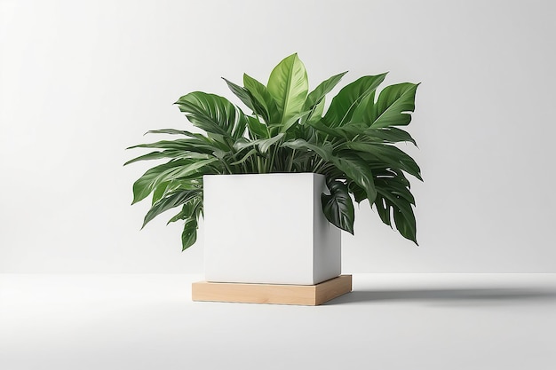 Indoor Plant Sign Mockup with blank white empty space for placing your design