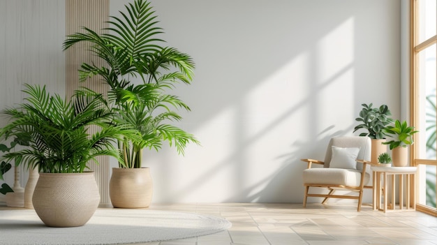 Indoor plants in a modern living room