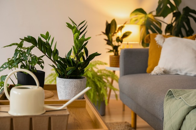 Indoor plants in studio