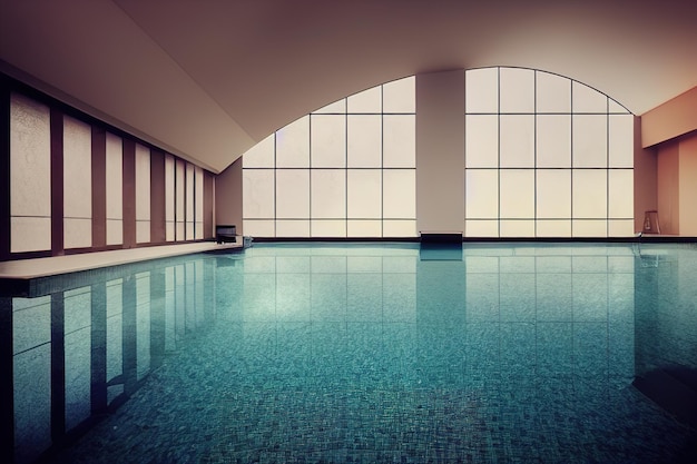 indoor pool, calm, tiles, without windows, dream, dream core, cinematic