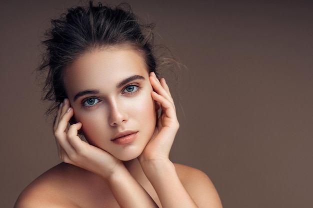 Indoor portrait of beautiful young woman