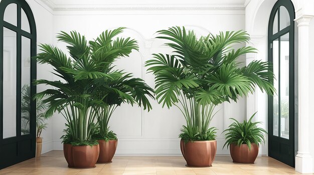 Indoor pot fan palm trees as classic houseplants