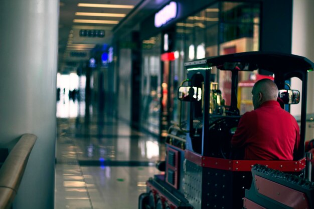 Indoor train ride at a mall