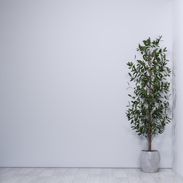 Photo indoor tree in the corner of the room