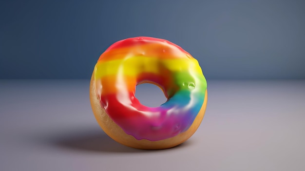 Indulge in the Colorful Delight of a Rainbow Donut