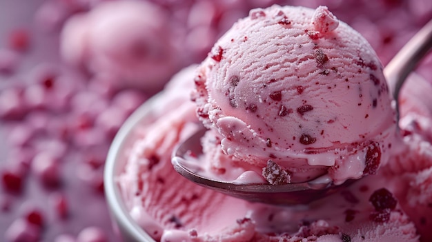 Indulge in the creamy texture of this frozen dessert a scoop of berry goodness awaits
