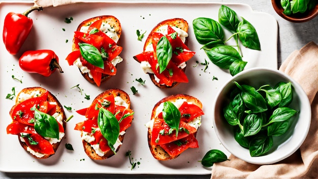 Indulge in Flavor Roasted Red Pepper Ricotta Bruschetta