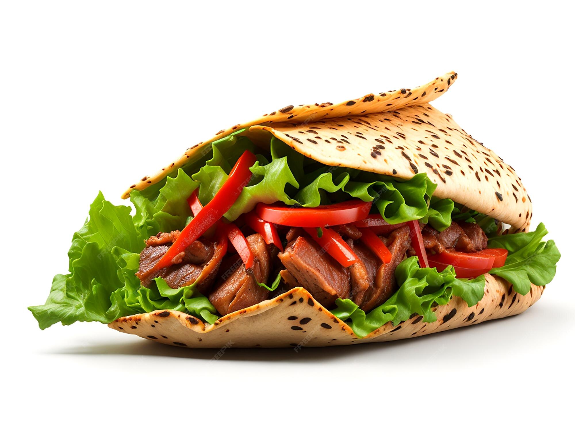 Premium AI Image | Indulge in the flavors of a doner kebab wrap 