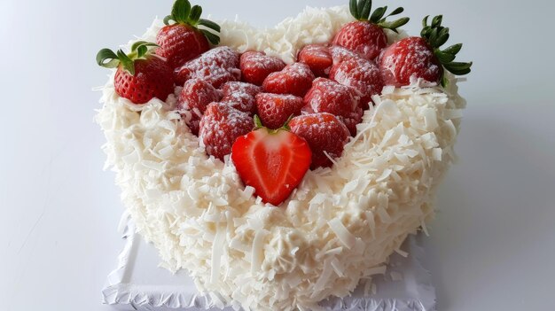 Photo indulge in love with our irresistible biscuit coconut and strawberry heart cake explore our exqui