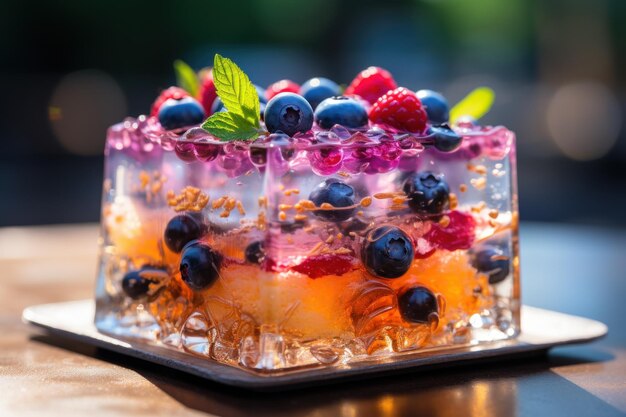 Photo indulge in the pleasures of summer savor our exquisite dessert with luscious berries and juicy fruits a burst of flavors and colors to delight your senses